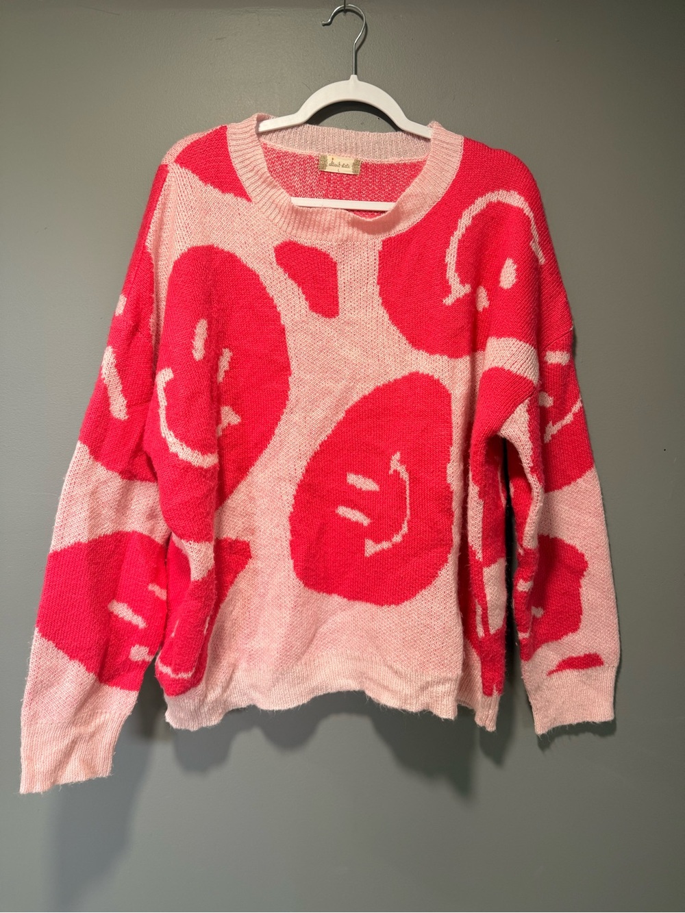 Altar'd State Pink & Hot Pink Crewneck Sweater